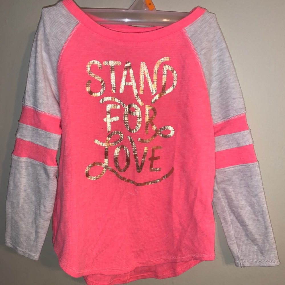Old Navy Stand for love long sleeve pink shirt